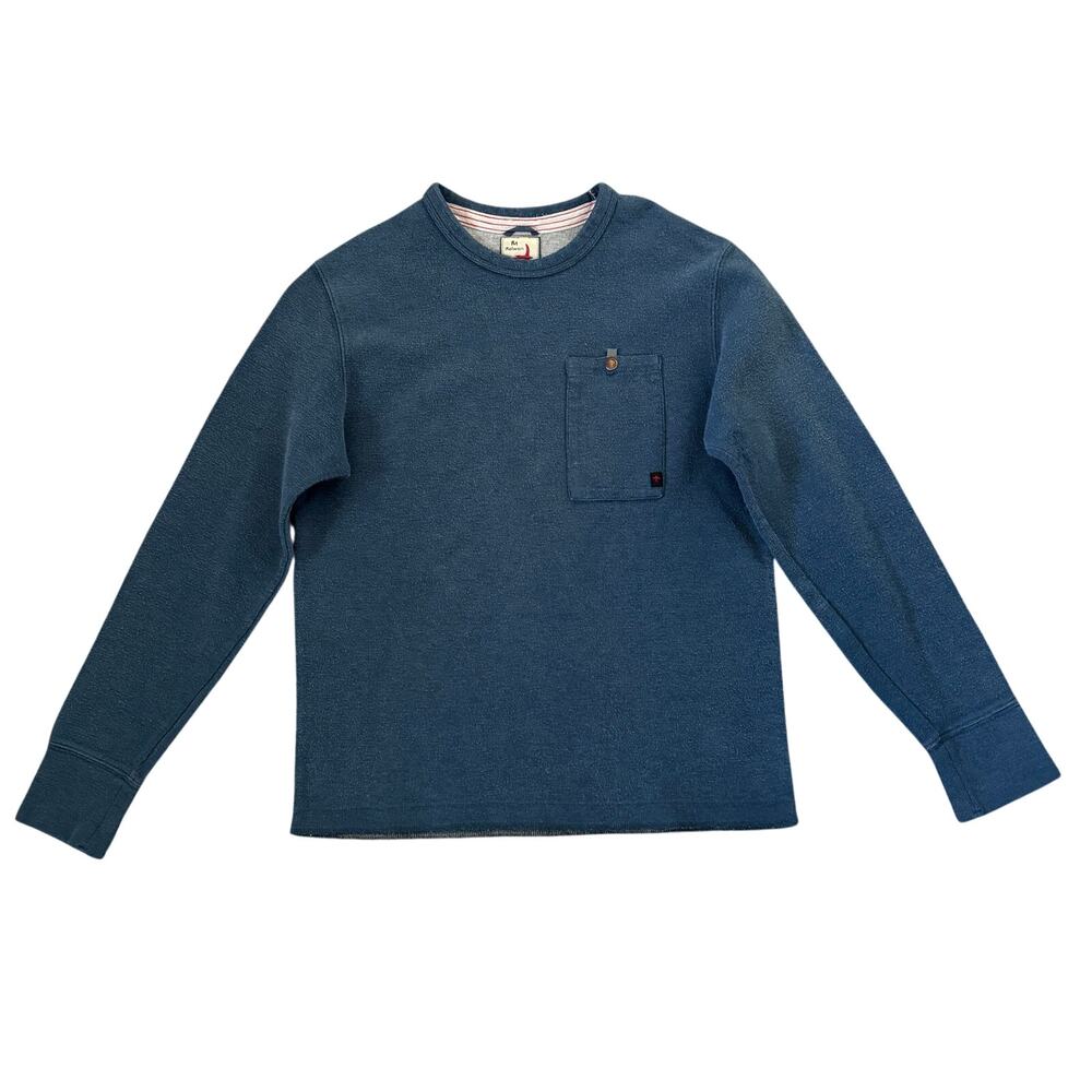 Relwen Sweatshirt Mens Medium Long Sleeve Blue Cotton Crewneck Pullover Pocket